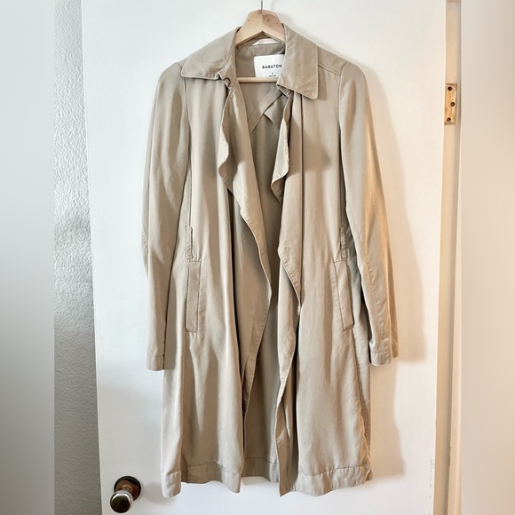 ARITZIA BABATON Maximo Trench Coat Tan/Cream Jacket Size Small - Picture 3 of 5
